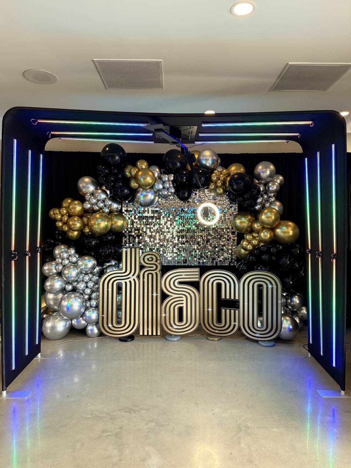360 booth with event decor